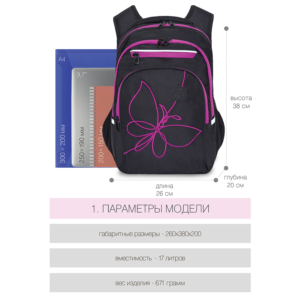 RG-161-2 рюкзак школьный