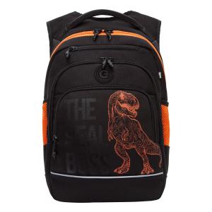 RB-450-3f Рюкзак школьный (/1 черный - оранжевый)