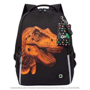 RB-551-6 Рюкзак школьный (/1 черный - оранжевый)