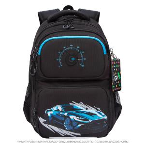 RB-553-2 Рюкзак школьный (/2 черный - джинса)