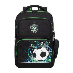 RAn-589-3 Рюкзак школьный с чехлом для мелочей (/1 черный)