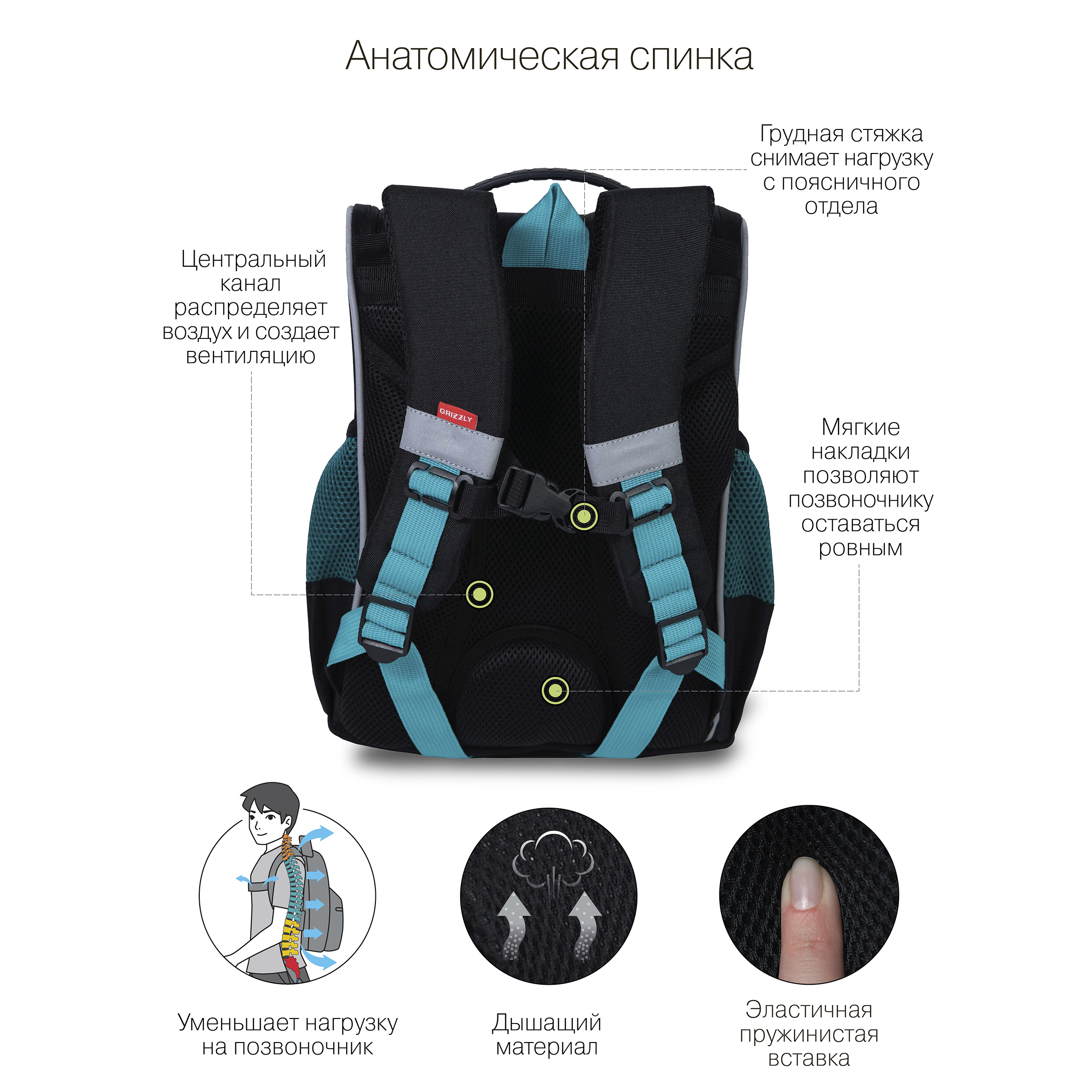 RAm-285-3 Рюкзак школьный с мешком