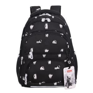 RG-662-1 Рюкзак школьный с картхолдером на держателе (/4 котики на черном)