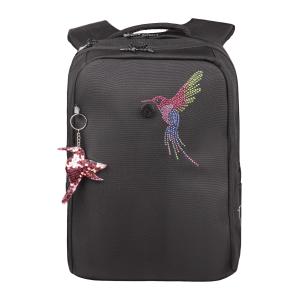 RG-566-8 Рюкзак школьный (/2 черный - фуксия)