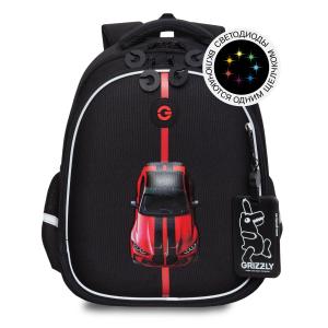 RAz-687-1 Рюкзак школьный с картхолдером на держателе (/2 черный - красный)