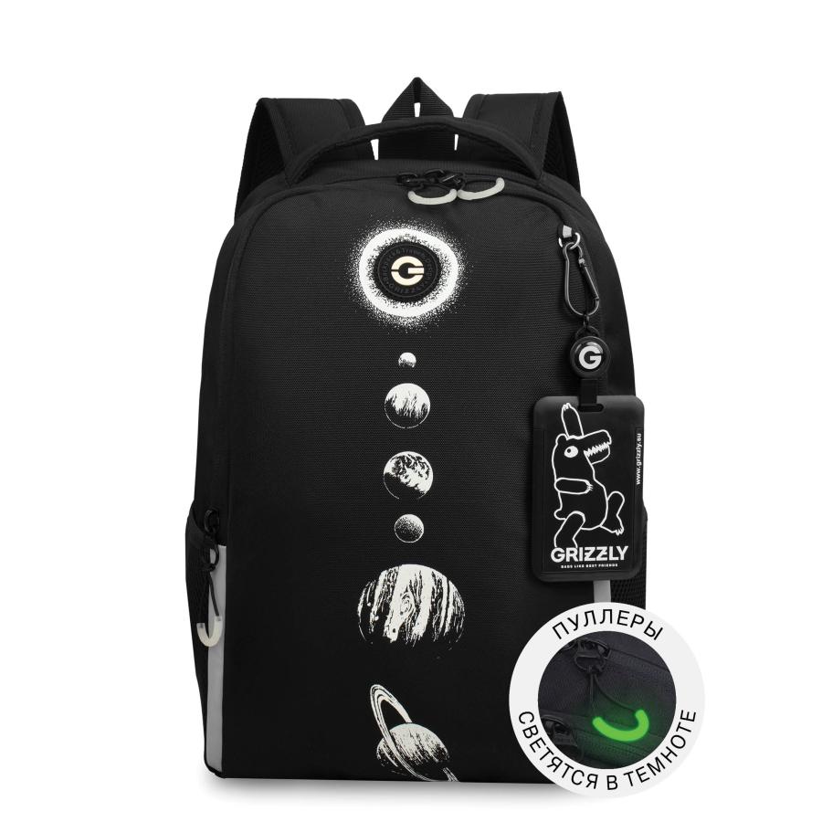 Рюкзак школьный с картхолдером и светящимися пуллерами