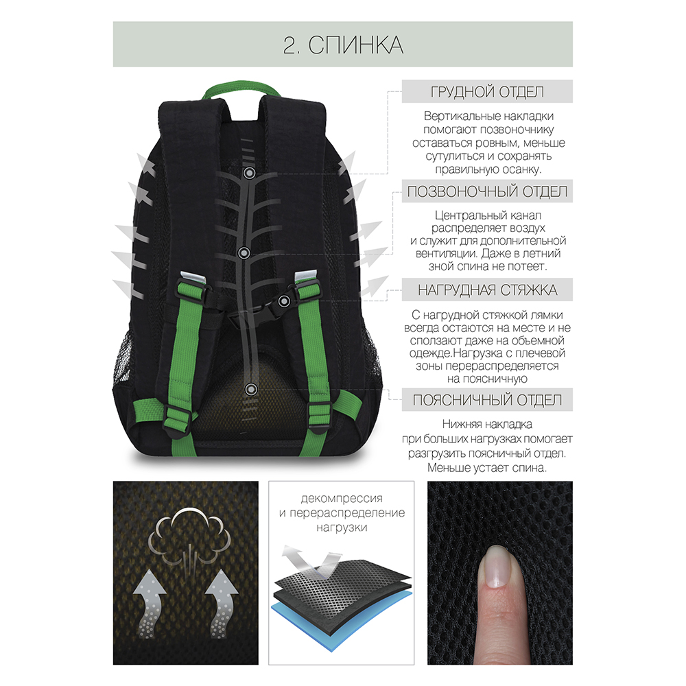 RB-155-2 Рюкзак школьный