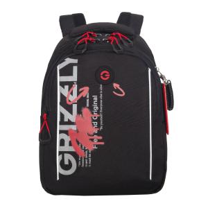 RB-452-3f Рюкзак школьный (/2 черный - красный)