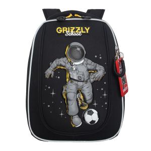 RAf-393-6 Рюкзак школьный new с картхолдером на держателе (/2 черный - желтый)