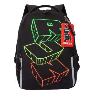 RB-551-1 Рюкзак школьный (/1 черный - флуорисцентный)