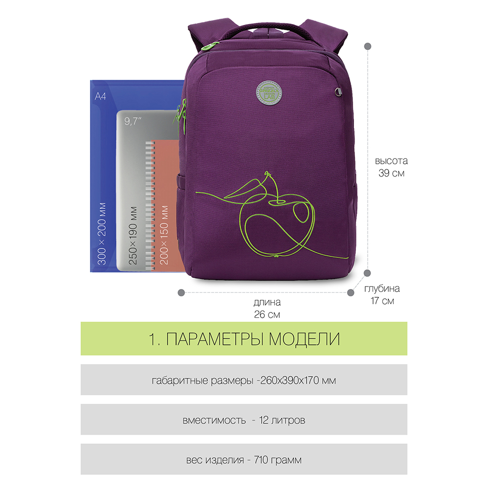 RG-166-3 Рюкзак школьный