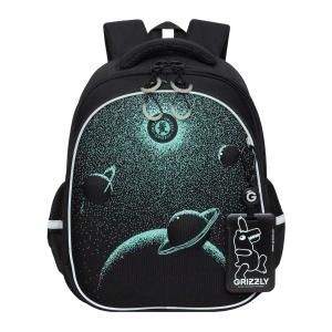 RAz-687-4 Рюкзак школьный с картхолдером на держателе (/1 черный - нефрит)