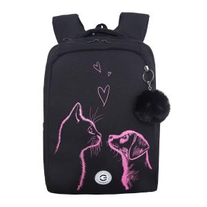 RG-666-5 Рюкзак школьный с обвесом (/1 черный - розовый)