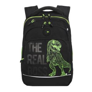 RB-450-3f Рюкзак школьный (/2 черный - салатовый)