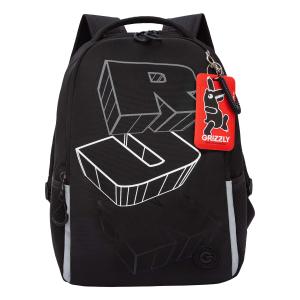 RB-551-1 Рюкзак школьный (/3 черный - серый)