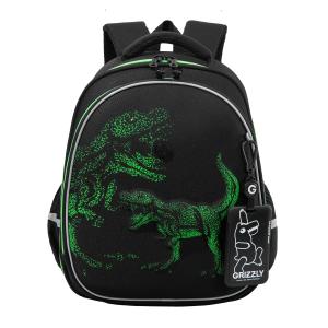 RAz-687-8 Рюкзак школьный с картхолдером на держателе (/1 черный - зеленый)