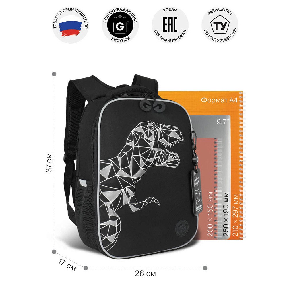 RAw-695-5 Рюкзак школьный с картхолдером на держателе