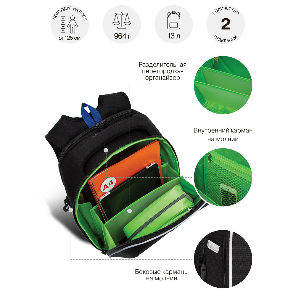 RAf-493-3 Рюкзак школьный