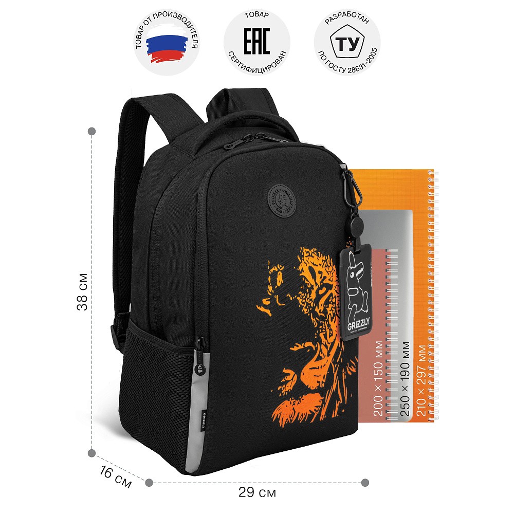 RB-651-3 Рюкзак школьный с картхолдером на держателе