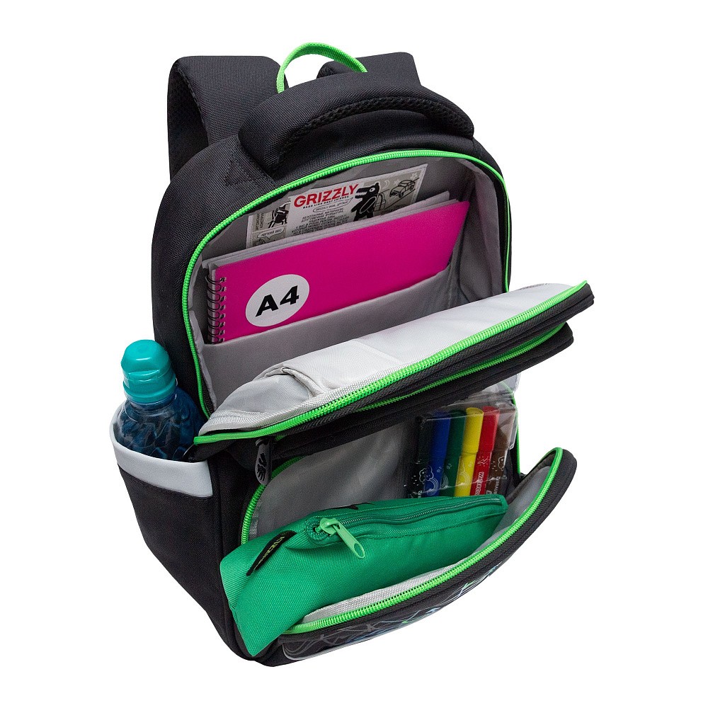 RAn-589-3 Рюкзак школьный с чехлом для мелочей