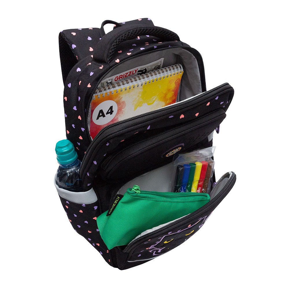 RAn-588-3 Рюкзак школьный с чехлом для мелочей