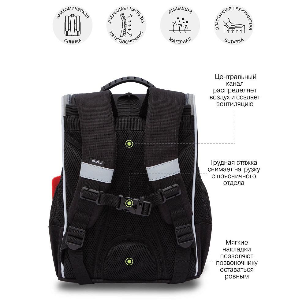 RAm-585-2 Рюкзак школьный с мешком