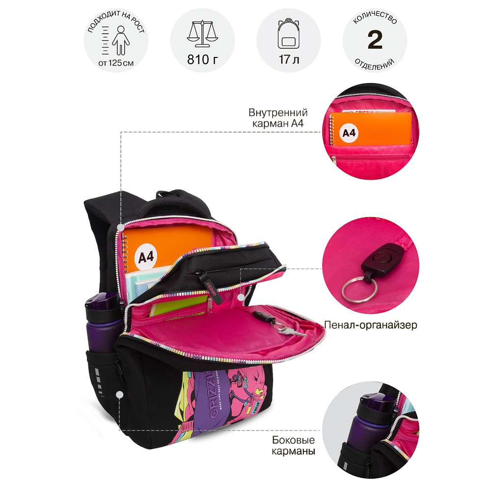 RG-566-7 Рюкзак школьный с обвесом