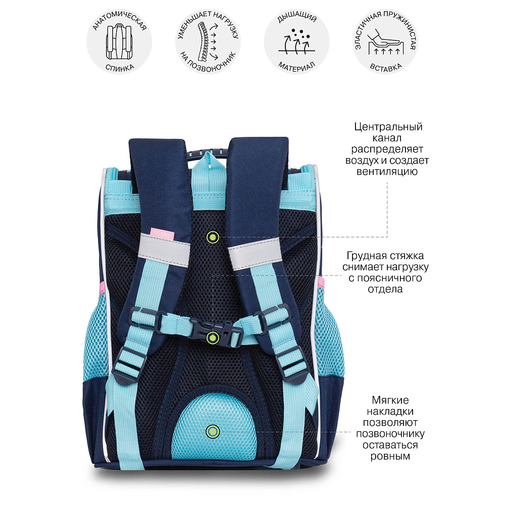 RAm-484-6 Рюкзак школьный с мешком