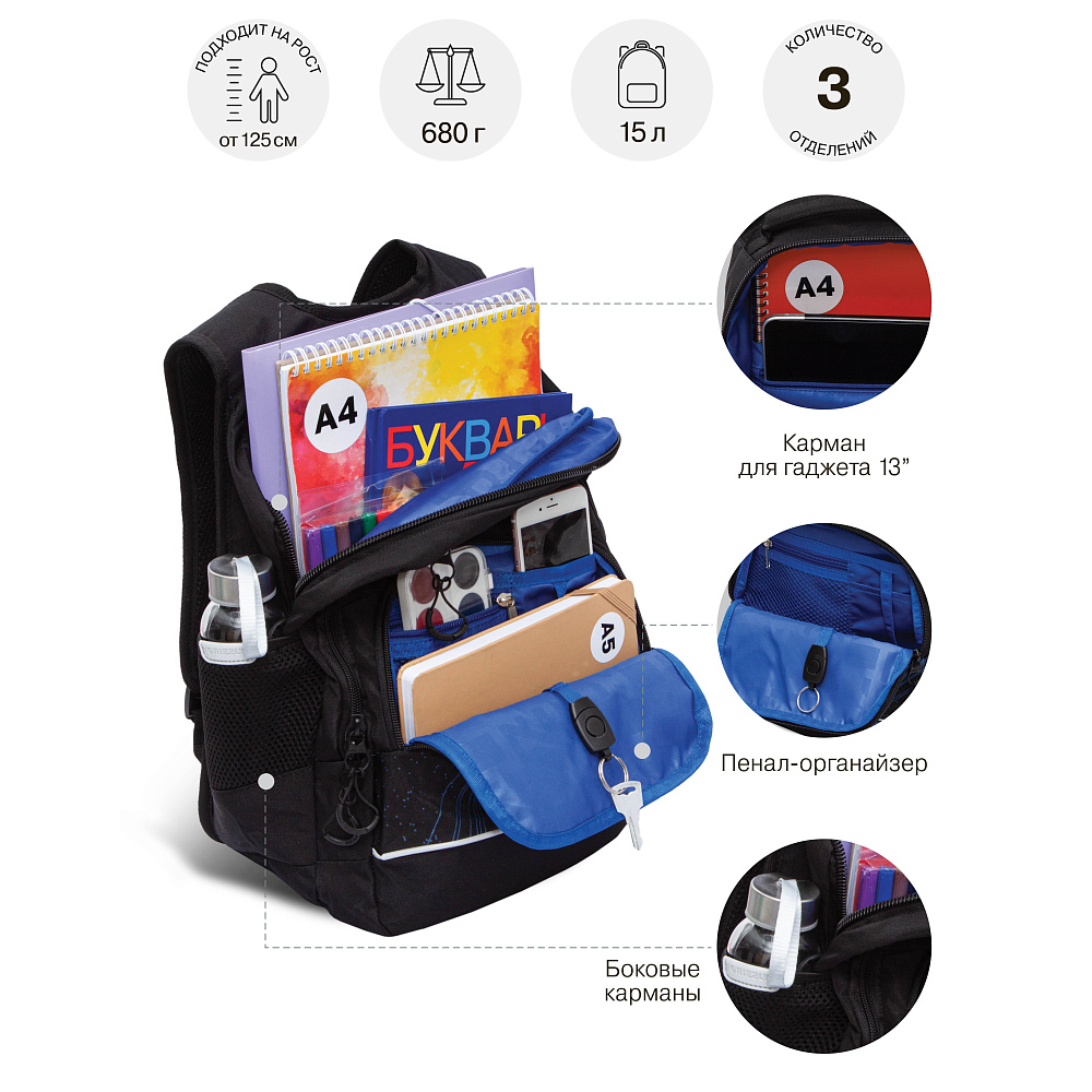 RB-550-3 Рюкзак школьный