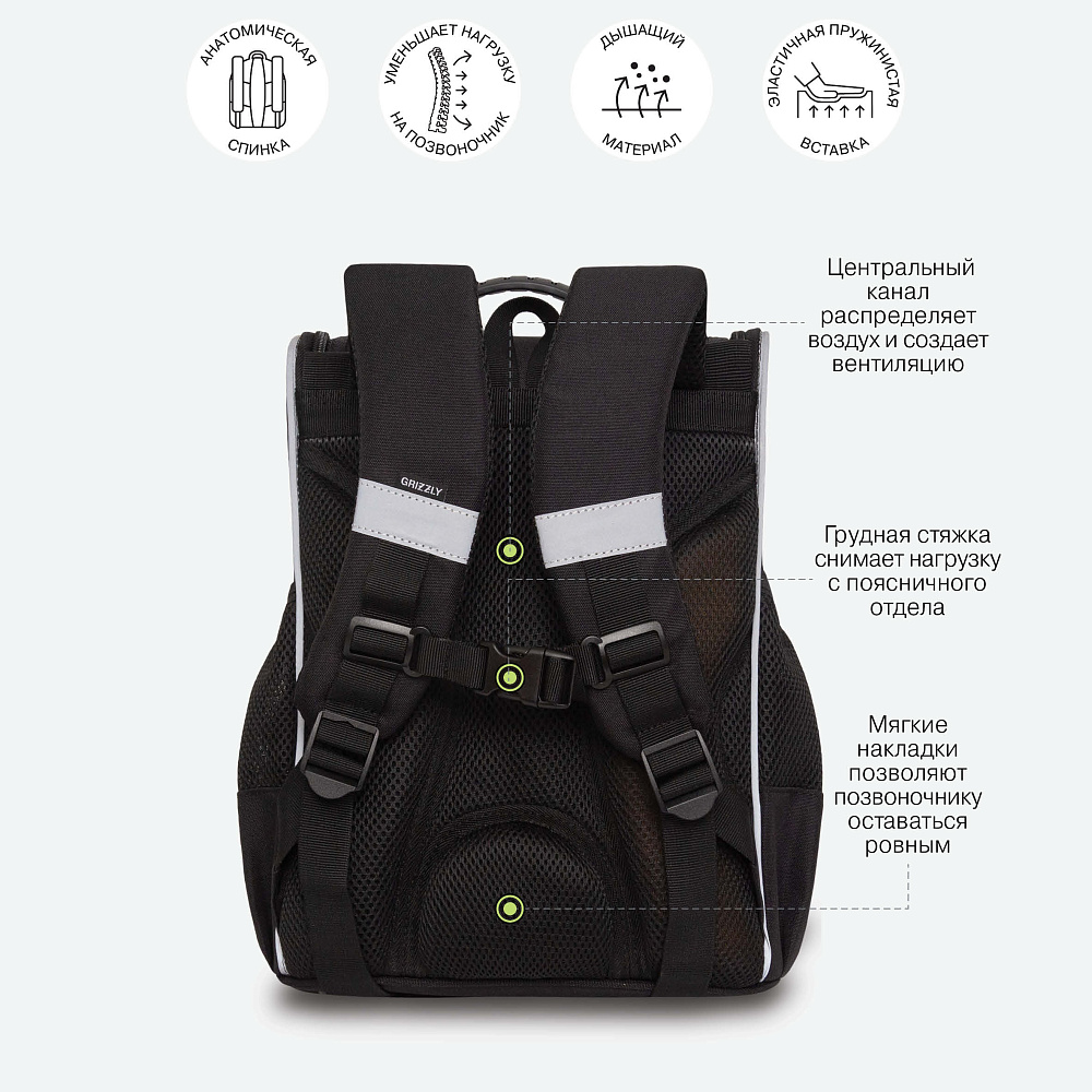 RAm-585-4 Рюкзак школьный с мешком