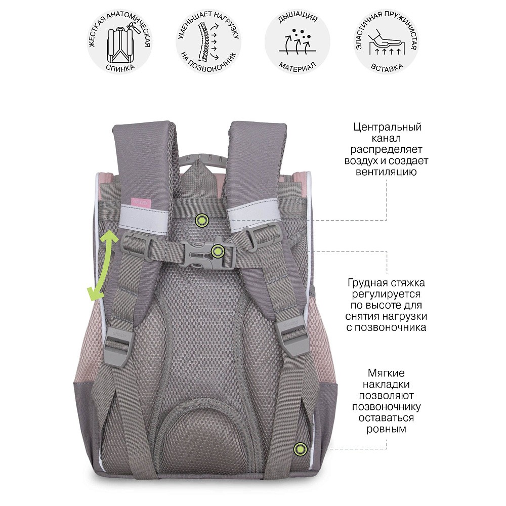 RAm-684-11 Рюкзак школьный с обвесом и мешком для обуви