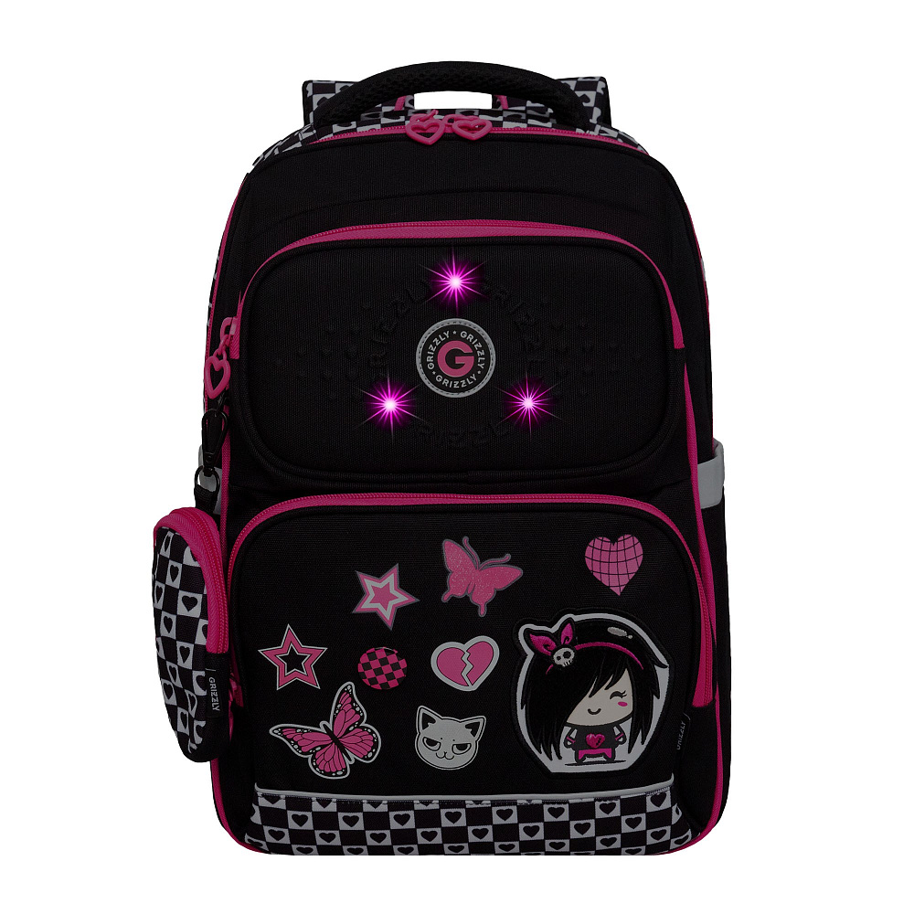 RAn-588-2 Рюкзак школьный с чехлом для мелочей