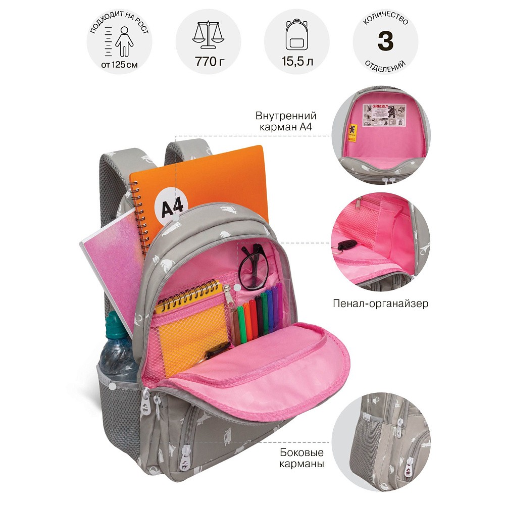 RG-662-1 Рюкзак школьный с картхолдером на держателе