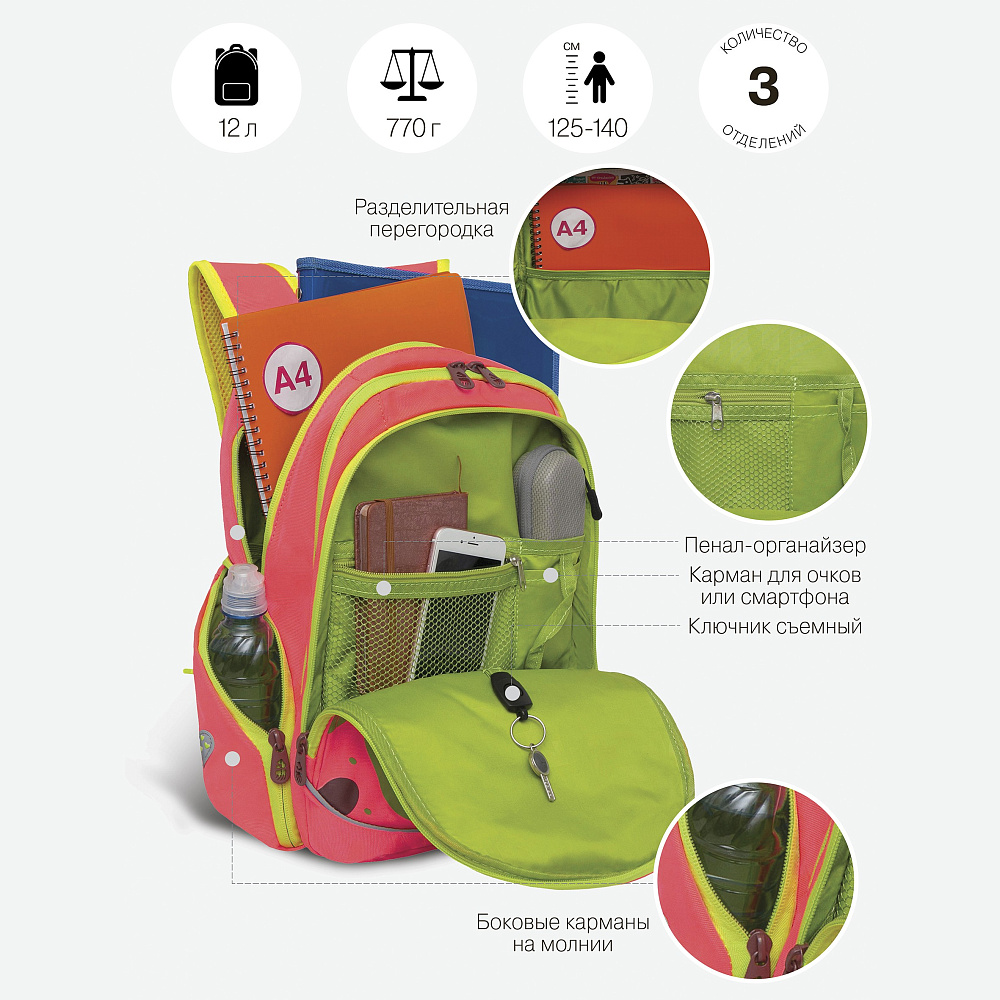 RG-368-3 Рюкзак школьный