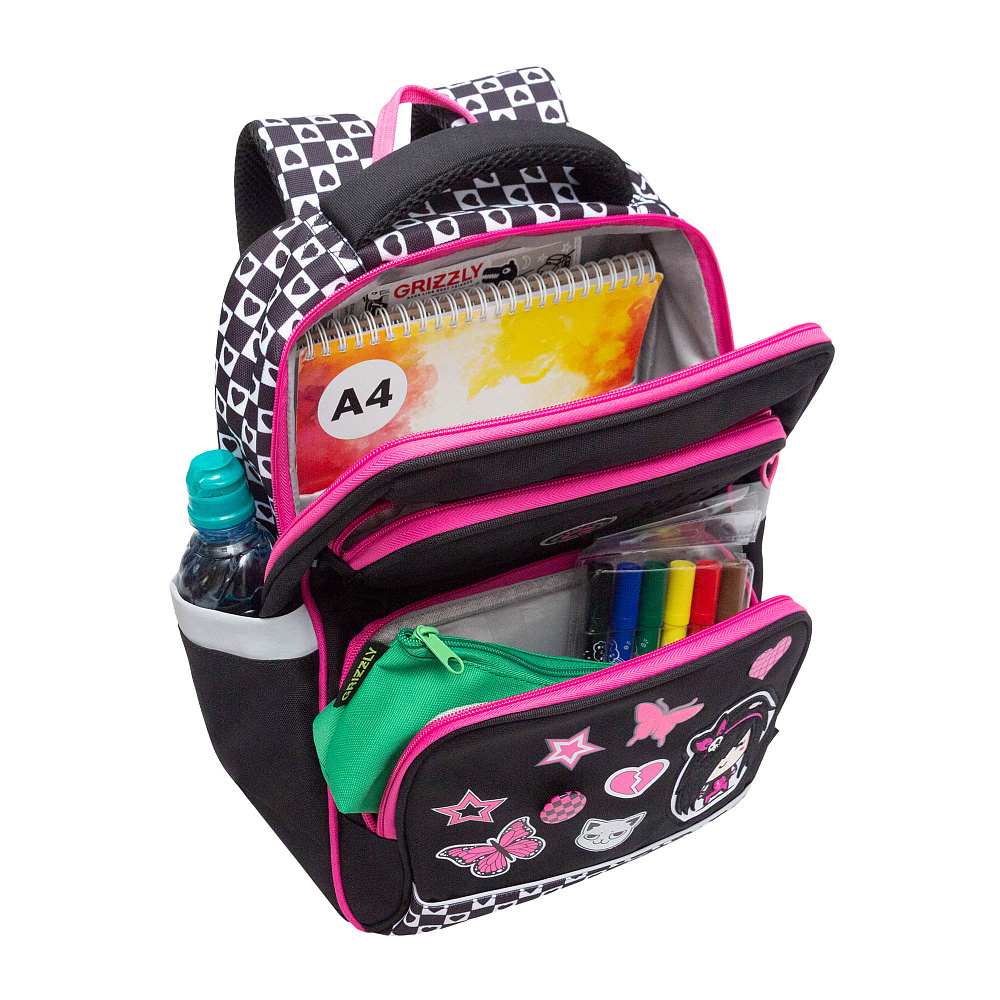 RAn-588-2 Рюкзак школьный с чехлом для мелочей