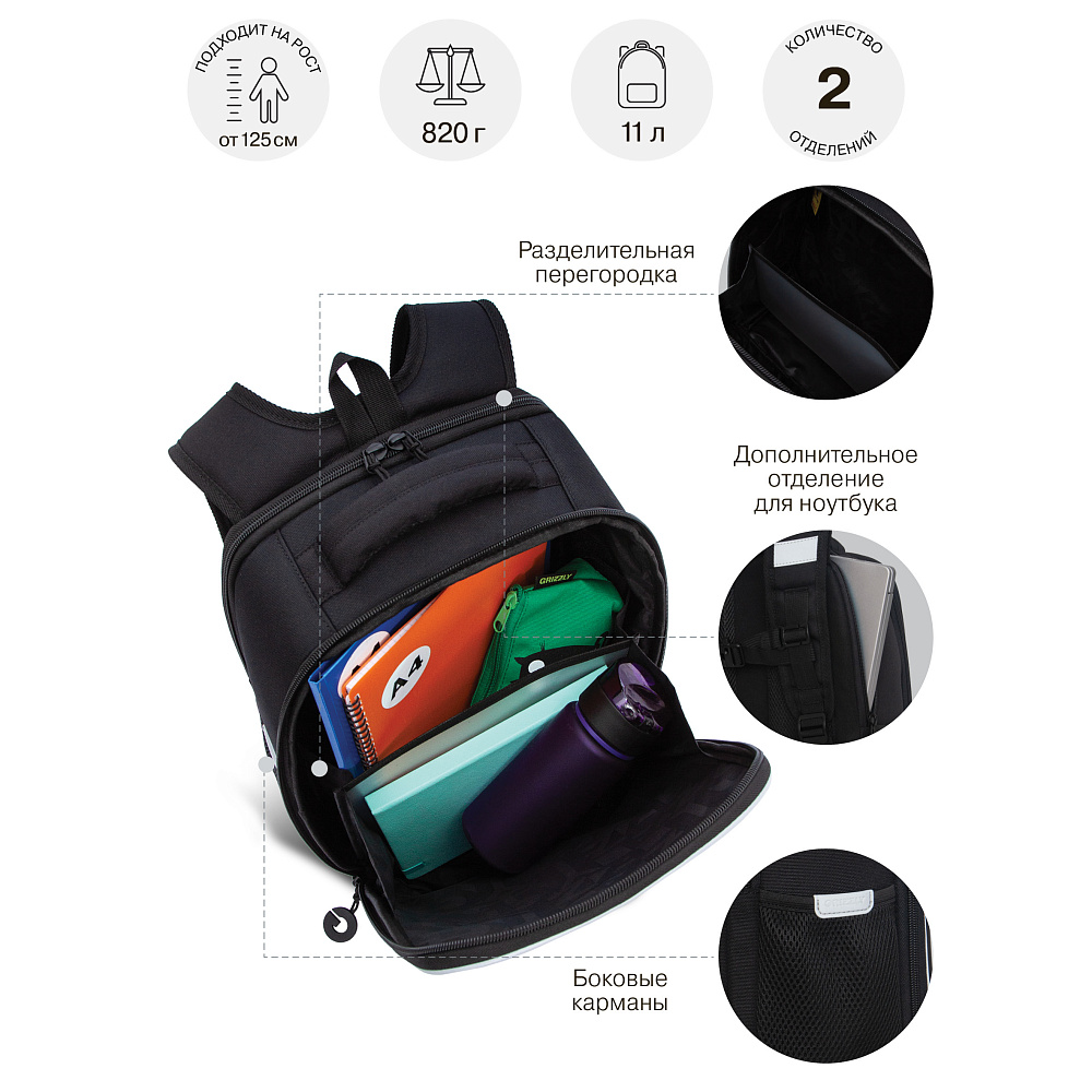 RAw-595-1 Рюкзак школьный