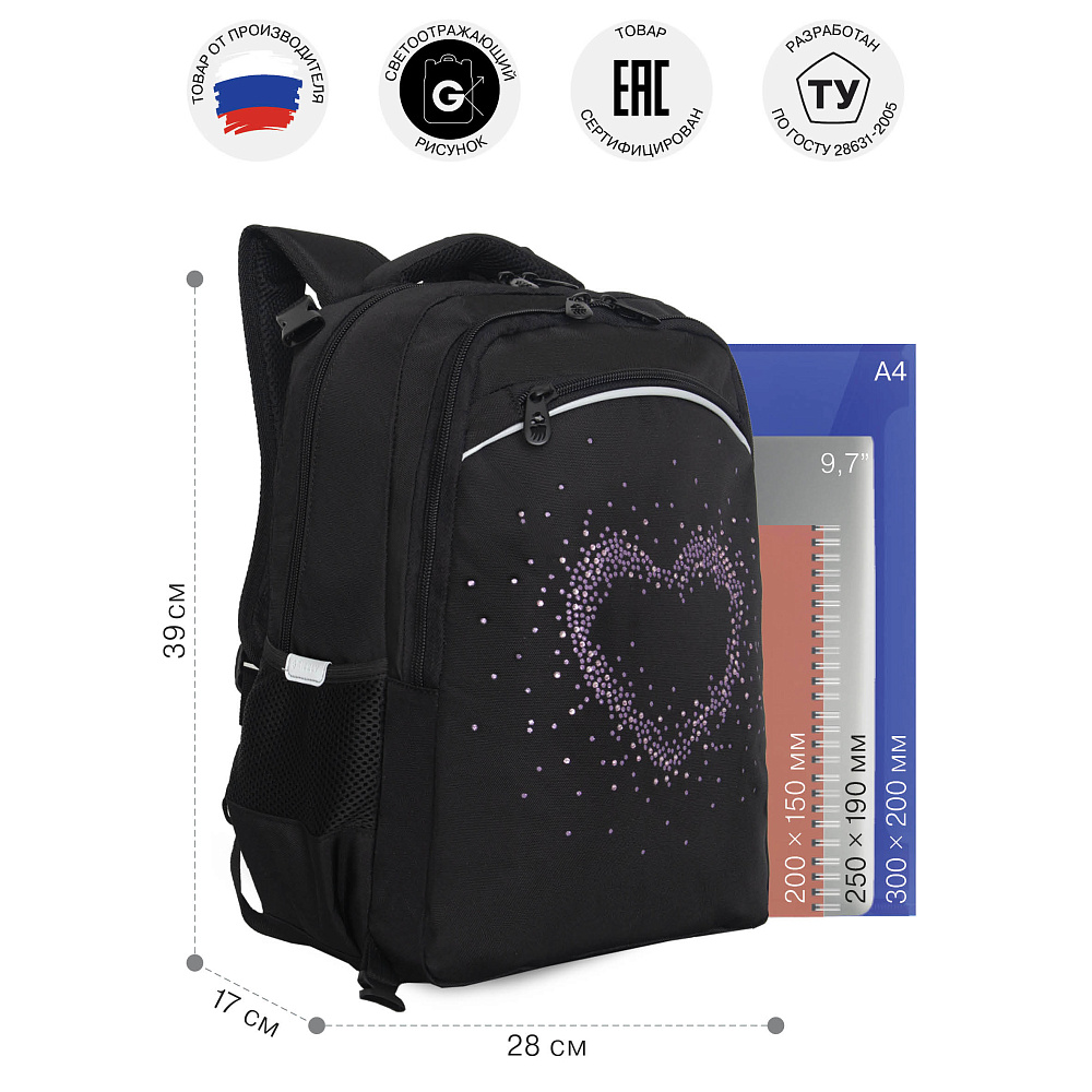 RG-569-1 Рюкзак школьный с мешком