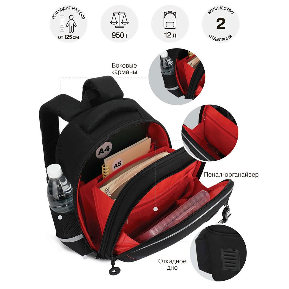 RAz-687-7 Рюкзак школьный с картхолдером на держателе