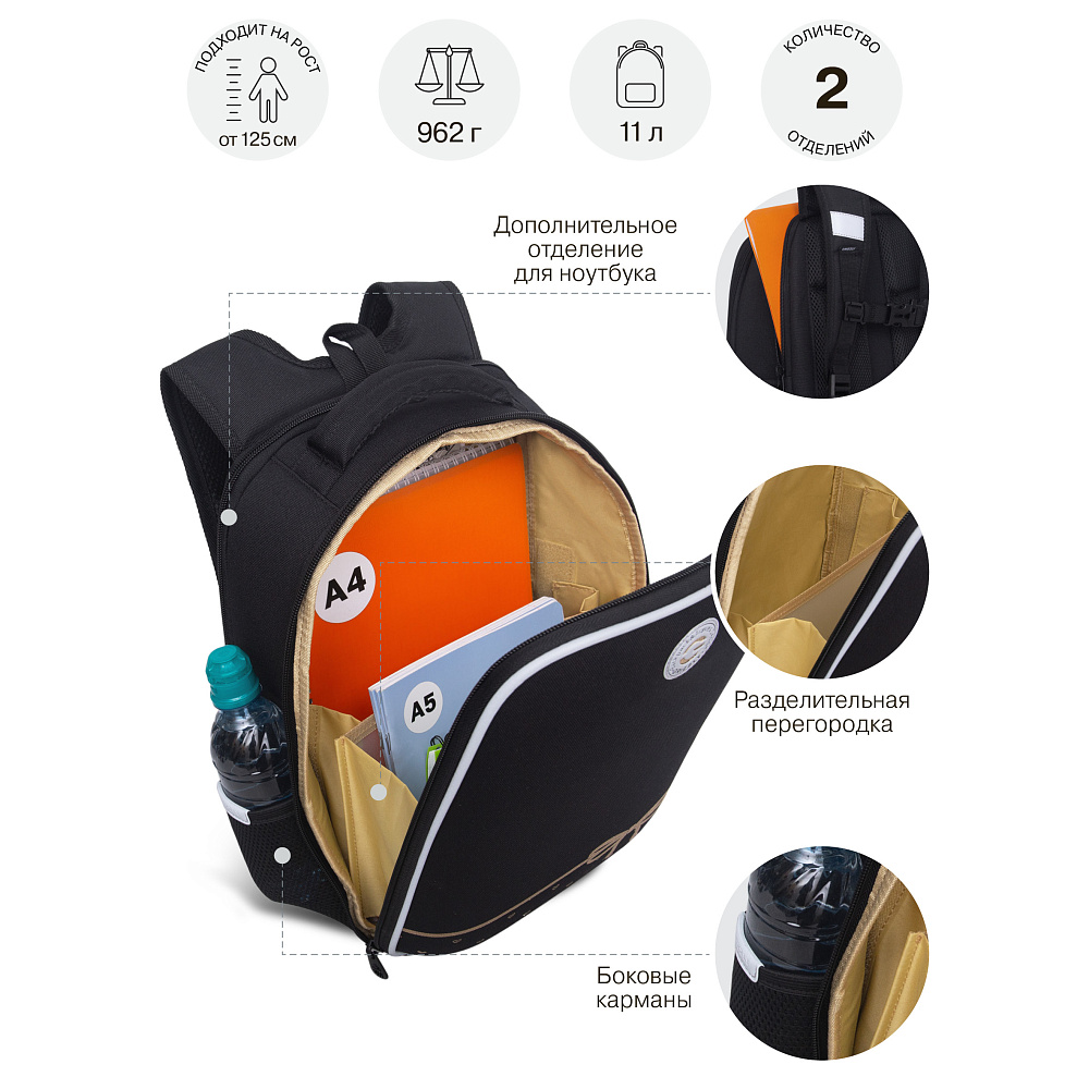 RAw-694-10 Рюкзак школьный с обвесом