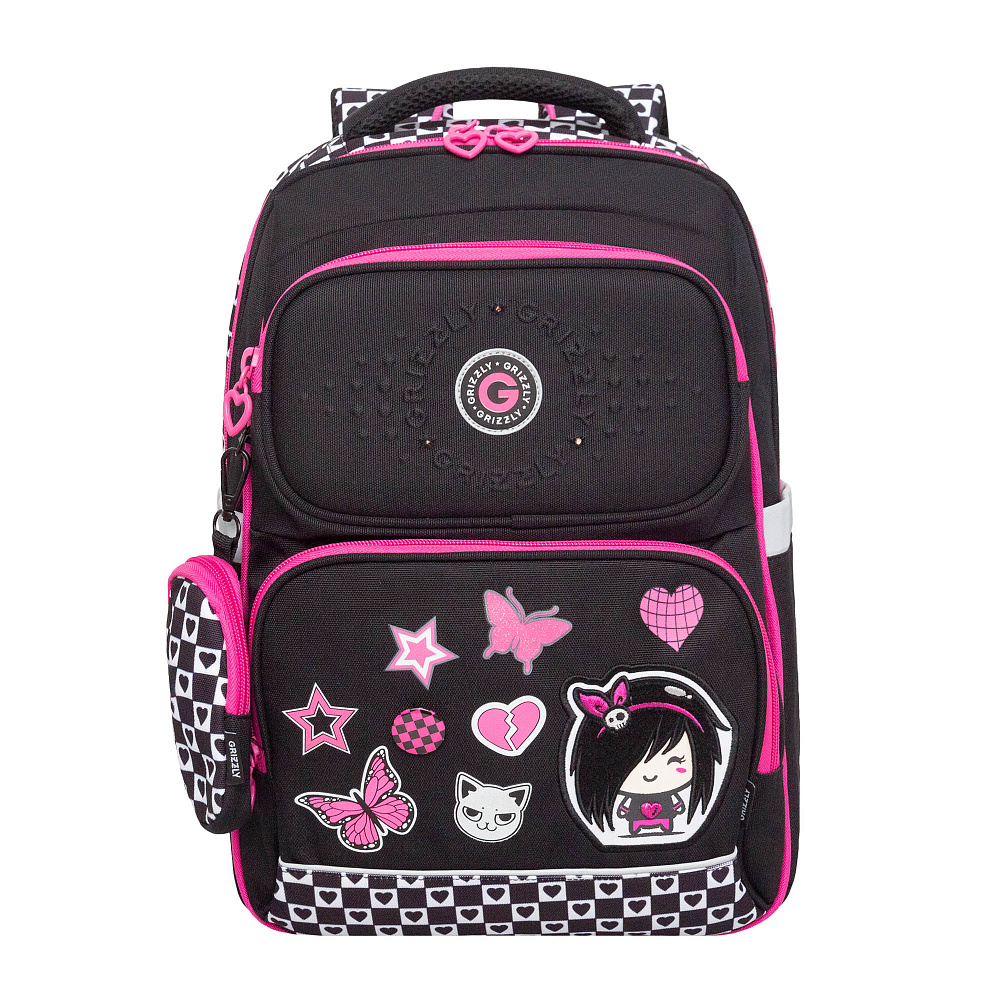 RAn-588-2 Рюкзак школьный с чехлом для мелочей