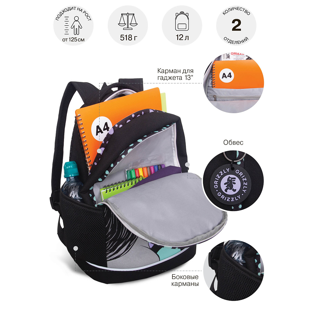 RG-663-5 Рюкзак школьный с обвесом