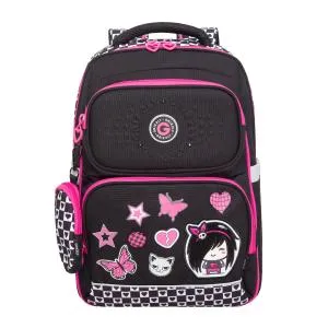 RAn-588-2 Рюкзак школьный с чехлом для мелочей (/1 черный)