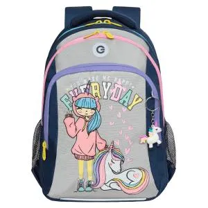 RG-461-2 Рюкзак школьный (/2 темно-синий - светло-серый)