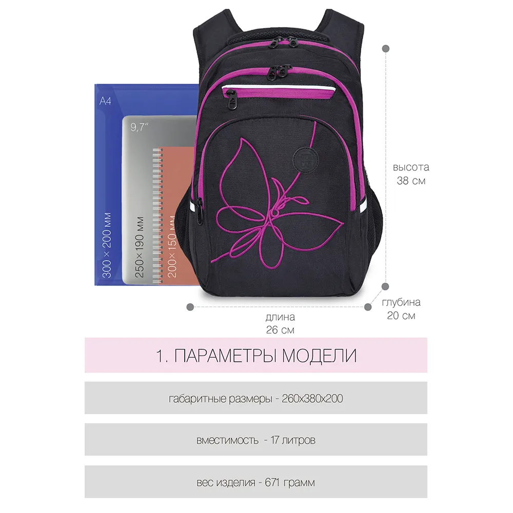 RG-161-2 рюкзак школьный