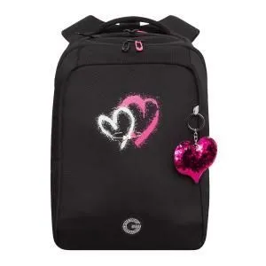 RG-666-4 Рюкзак школьный с обвесом  (/2 черный - розовый)
