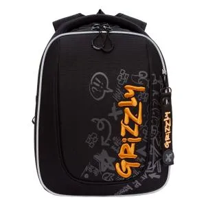 RAf-593-2 Рюкзак школьный (/1 черный - оранжевый)