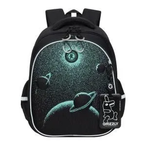 RAz-687-4 Рюкзак школьный с картхолдером на держателе (/1 черный - нефрит)