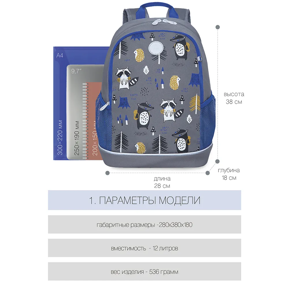 RG-163-8 Рюкзак школьный