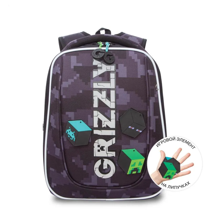 Ранец с принтом в стиле "Майнкрафт" и с игровым элементом на липучке