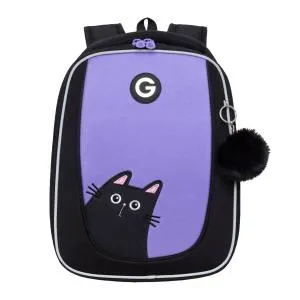 RAf-692-1 Рюкзак школьный с обвесом (/1 черный - лаванда)